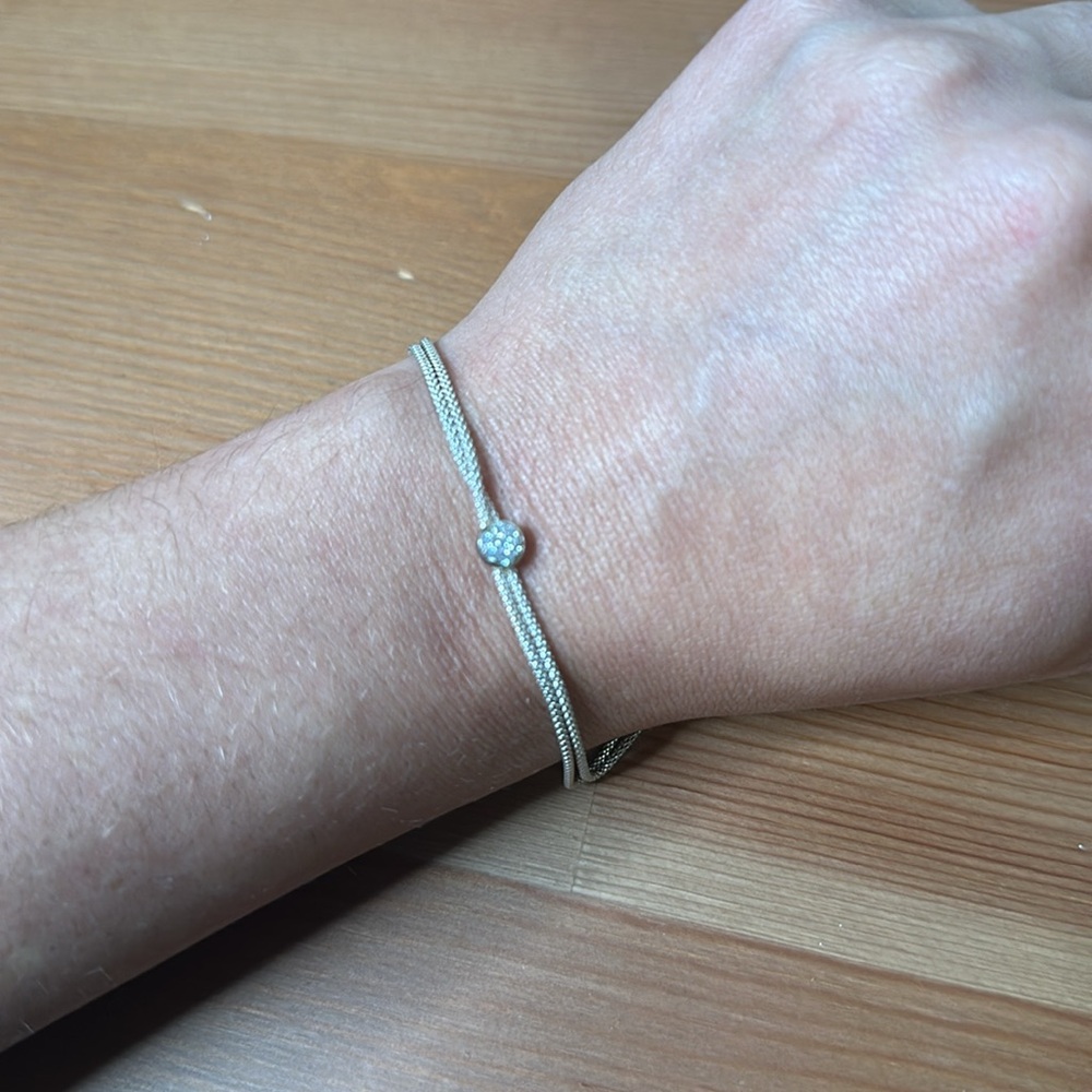 🆕 Sliver Bracelet With Crystals Pendant